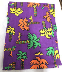 1980s Vibrant Purple Fabric Retro Tropical Palm Trees Banana Geometric 2’12″/44″