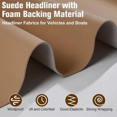 Auto Headliner Fabric 36“ L × 60” W Ultra-Fine Velvet with Foam Backing – Tub…