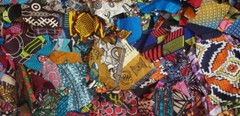 African Fabric Scraps Strips Remnants Quilting Sewing Art Crafts Half Pound