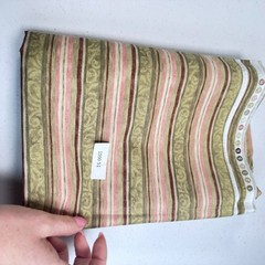 Benartex quilting cotton fabric brown pink floral stripes 64×43 1.7 yards