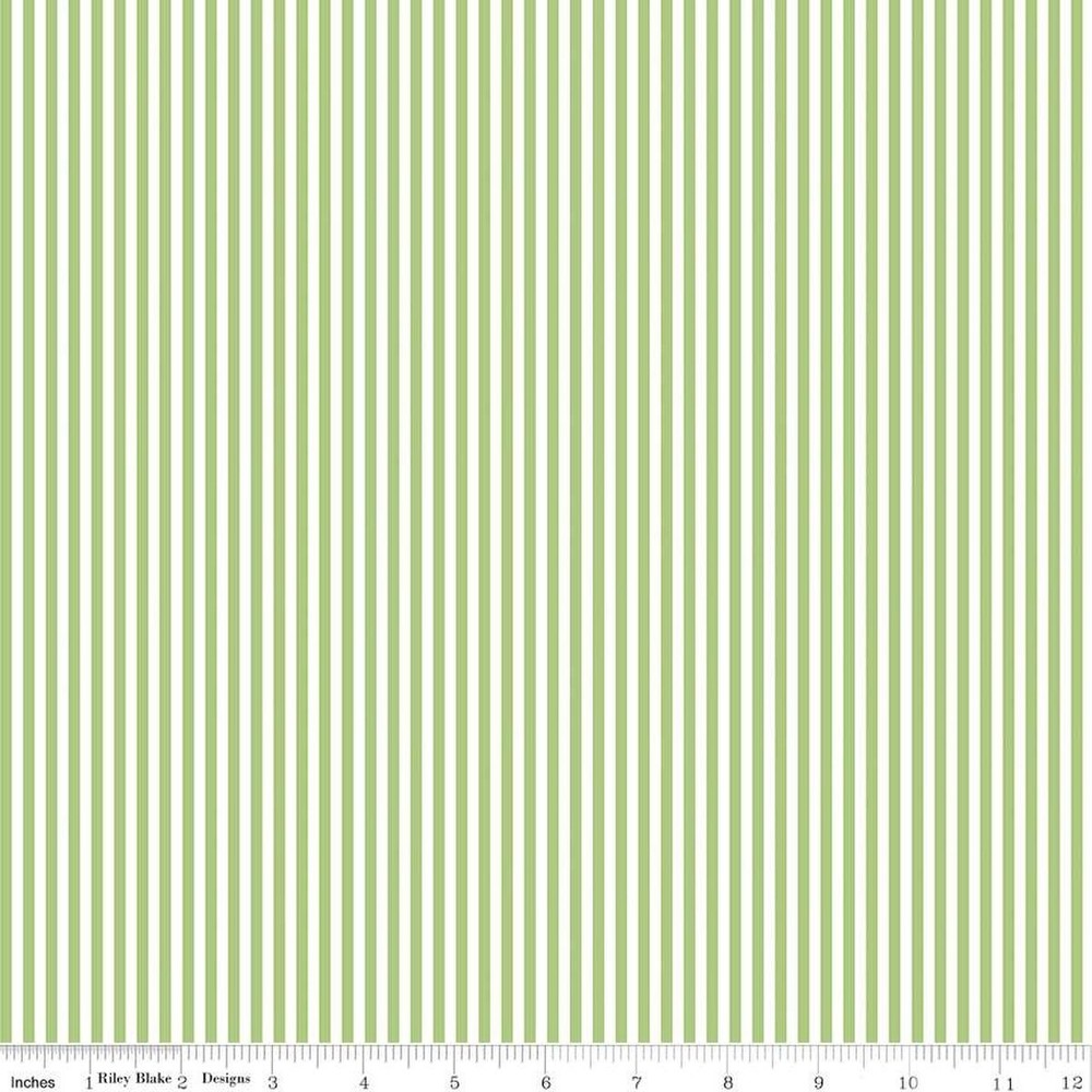 1/4 Yard 9”x42” Riley Blake 1/8” Stripe Green Cotton Quilting Fabric