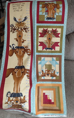 Growth Chart fabric panel “Build Each Other Up” printed cotton Woodland animals