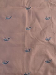 Fabric For Quilt Squares 4 Pieces Cotton Embroidered Whales Whale Print Pink