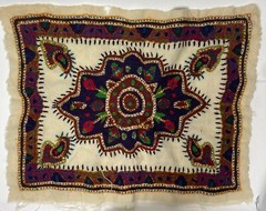 Lot 2 Woven Fabric Yarn Dyed Unique Geometric Patterns – 23.5″ x 19 in