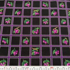 Vintage Hi-Fashion Black Currant Berries Cotton Fabric FAT QUARTER 18″ x 22″