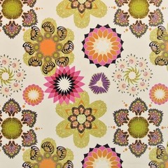 Faux Suede Retro Floral FRUIT PUNCH Pillow Cushion Upholstery Fabric 1.625 Yards