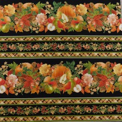 Patchwork Quilting Fabric Pumpkin Harvest Border Half Meter Cut 50x110cm