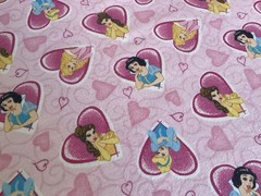 Fabric Flannel Cotton Disney princesses 43”x 28” 239
