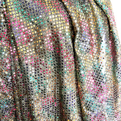 Multicolor Sequins Dot Fabric 44” Width Plus Xtra on pc g litter stretch mesh