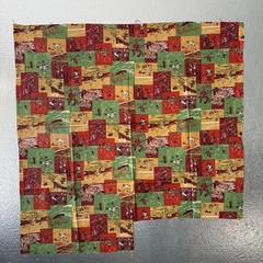 Vintage 1940s Adventure Sports & Western Print Cheater Quilt Fabric – 2 Remnants