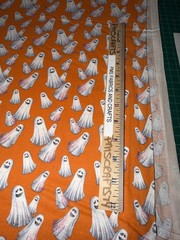MDG Halloween Mischievous Ghosts Orange 100% light weight COTTON FABRIC by yard