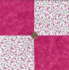Flower Vine Pink Solid 100% Cotton Fabric Quilt Square Blocks kit EU