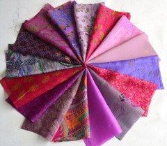 Indian Vintage 25 Pc Of Recycle Silk Sari Remnants/Fabric 8″X8″ Fabric Scraps
