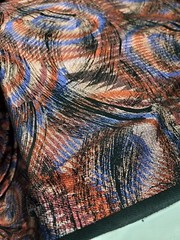 Nylon Spandex 60 W Stretch Fabric Sold BTY Design Multicolor Metallic Blue Red